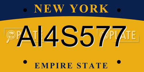 AI4S577 New York License Plate