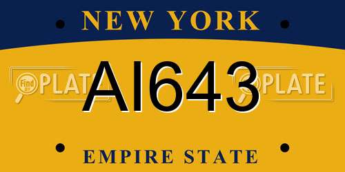 AI643 New York License Plate