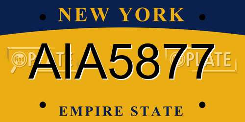 AIA5877 New York License Plate