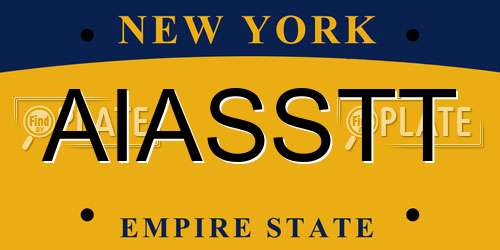 AIASSTT New York License Plate