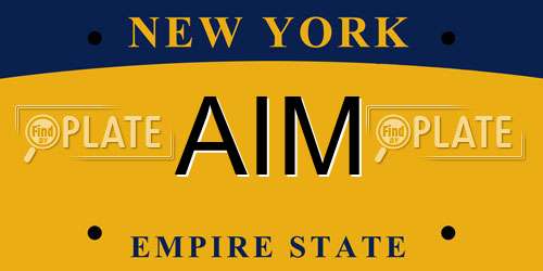 AIM New York License Plate