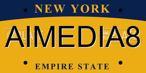 AIMEDIA8 New York License Plate