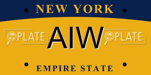 AIW New York License Plate
