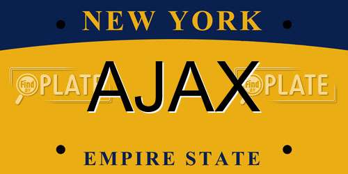 AJAX New York License Plate