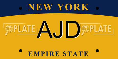 AJD New York License Plate