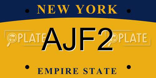 AJF2 New York License Plate