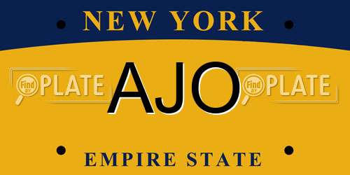 AJO New York License Plate