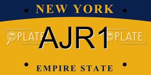 AJR1 New York License Plate