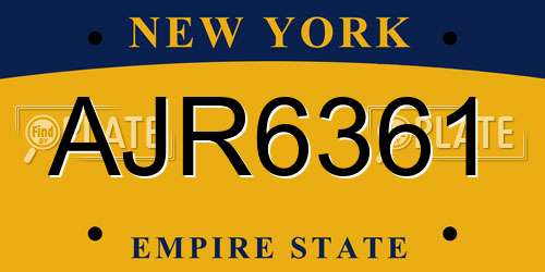 AJR6361 New York License Plate