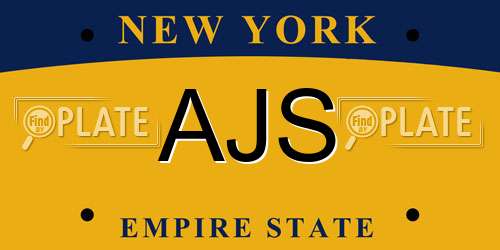 AJS New York License Plate