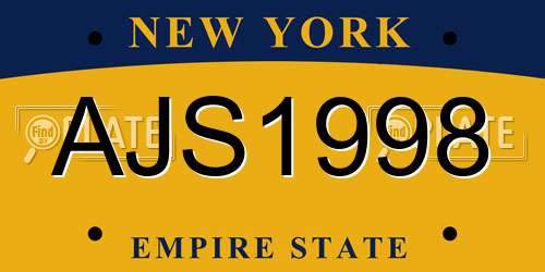 AJS1998 New York License Plate