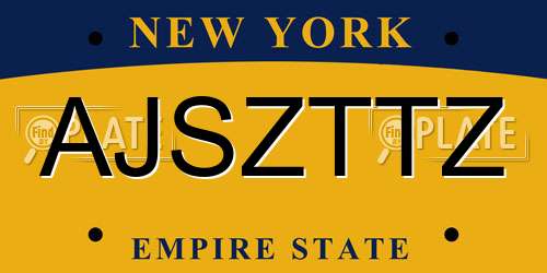 AJSZTTZ New York License Plate