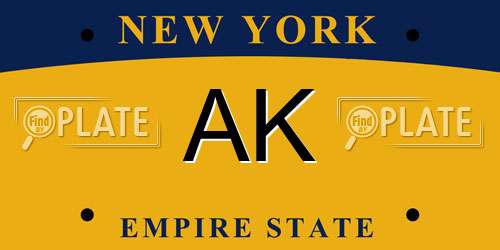 AK New York License Plate