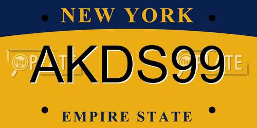 AKDS99 New York License Plate