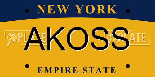 AKOSS New York License Plate