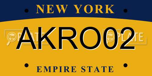 AKRO02 New York License Plate