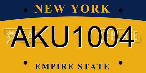 AKU1004 New York License Plate