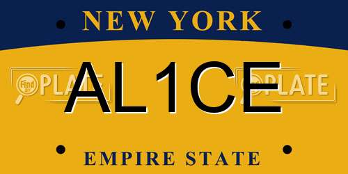 AL1CE New York License Plate