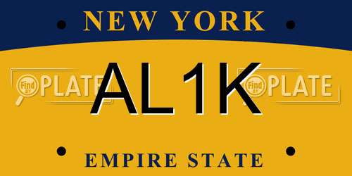 AL1K New York License Plate