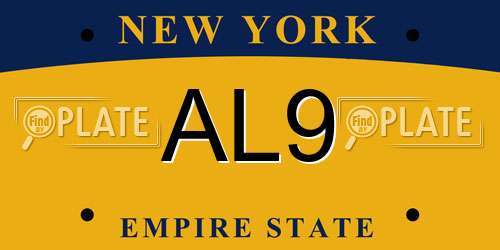 AL9 New York License Plate