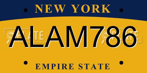 ALAM786 New York License Plate