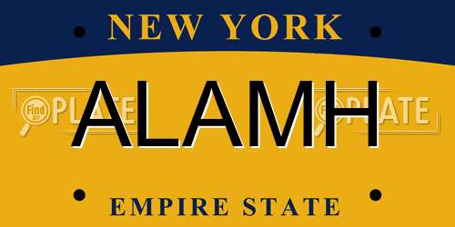 ALAMH New York License Plate