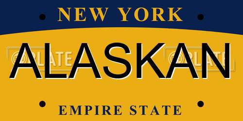 ALASKAN New York License Plate