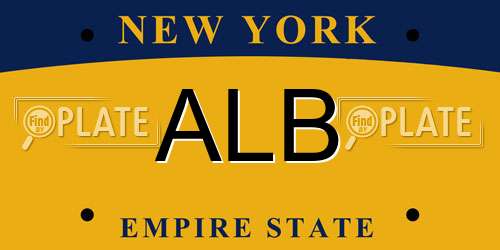 ALB New York License Plate