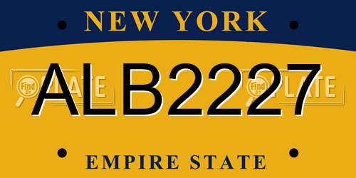 ALB2227 New York License Plate