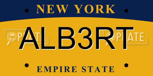 ALB3RT New York License Plate