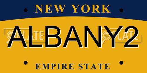 ALBANY2 New York License Plate