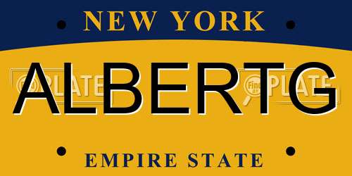 ALBERTG New York License Plate