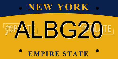 ALBG20 New York License Plate