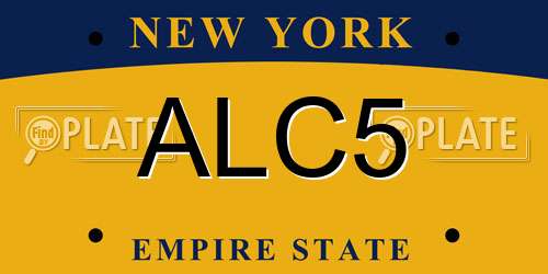ALC5 New York License Plate