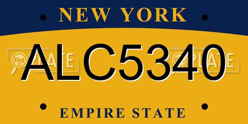ALC5340 New York License Plate