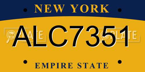 ALC7351 New York License Plate