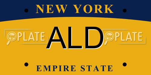 ALD New York License Plate