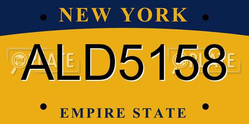 ALD5158 New York License Plate