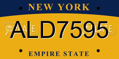 ALD7595 New York License Plate
