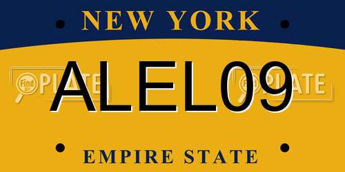 ALEL09 New York License Plate
