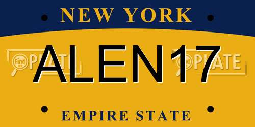 ALEN17 New York License Plate