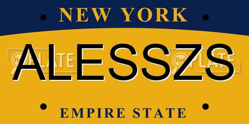 ALESSZS New York License Plate