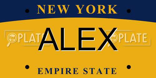 ALEX New York License Plate