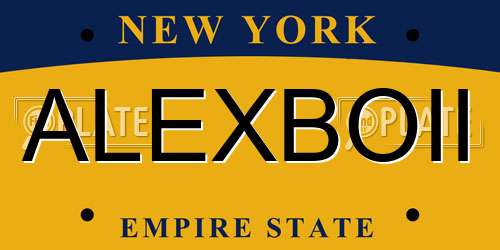 ALEXBOII New York License Plate