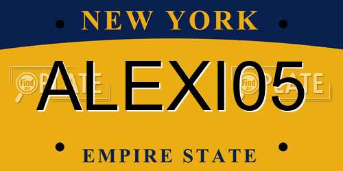 ALEXI05 New York License Plate
