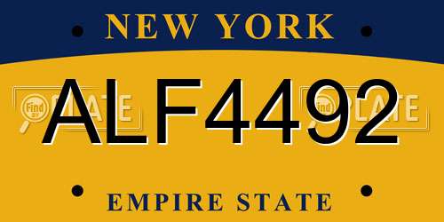 ALF4492 New York License Plate