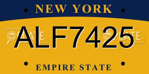 ALF7425 New York License Plate
