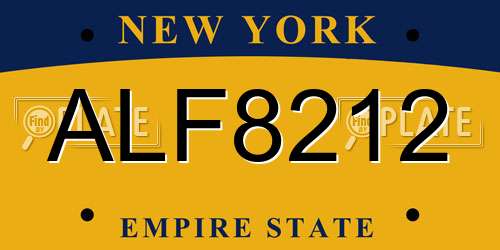 ALF8212 New York License Plate