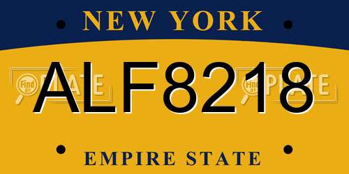 ALF8218 New York License Plate