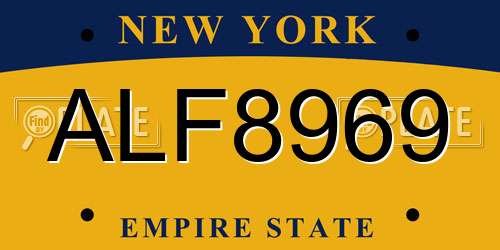 ALF8969 New York License Plate